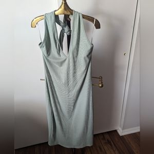 Ribbed 1xl halter top bodycon dress